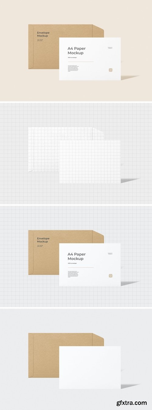 A4 Paper Envelope Mockup