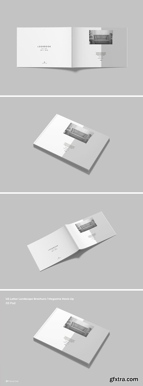 US Letter Landscape Brochure / Magazine Mock-Up v2