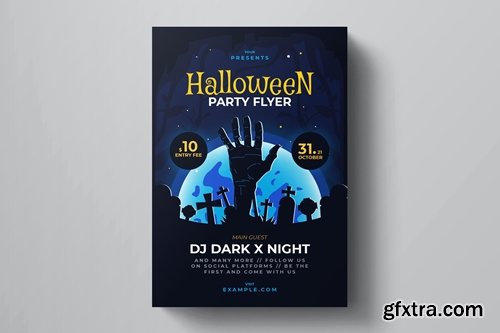 Zombie Rising Halloween Flyer Template