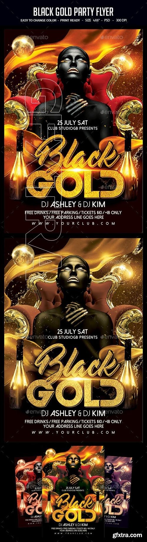 GraphicRiver - Black And Gold Party Flyer 22675987