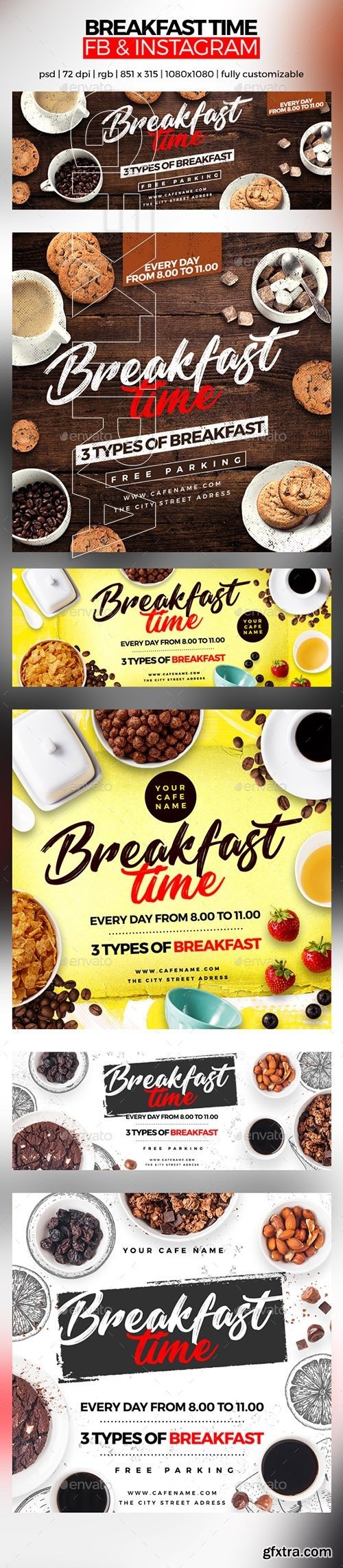 GraphicRiver - Breakfast Time Facebook Cover and Instagram 22672687