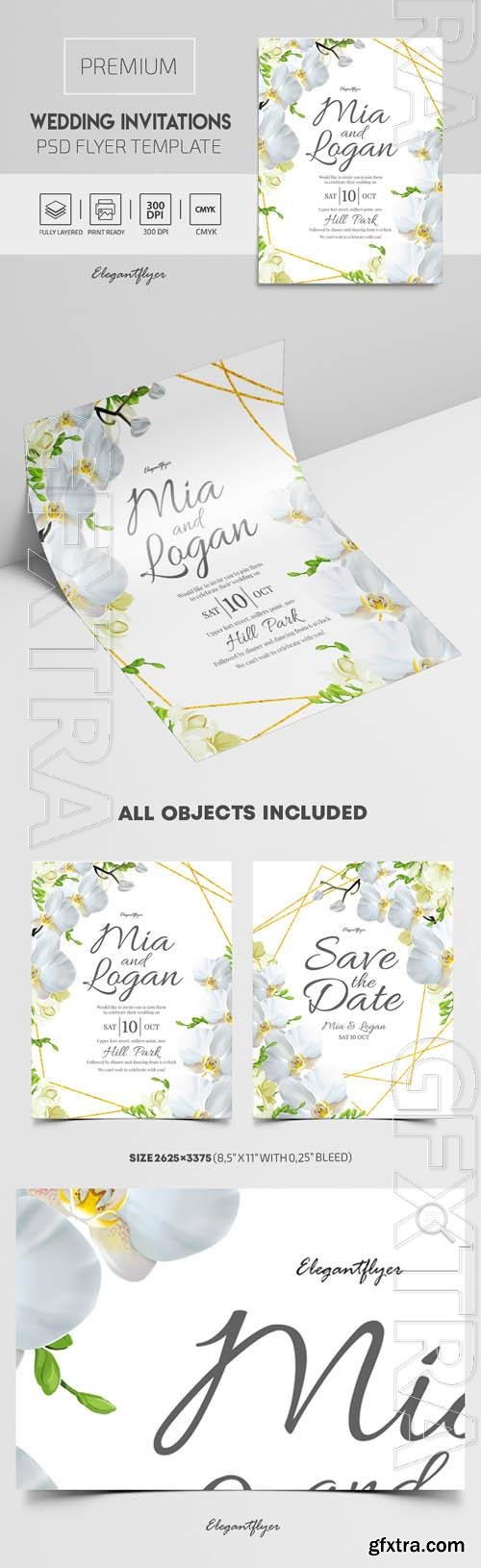 Wedding Invitations Premium PSD Flyer Template