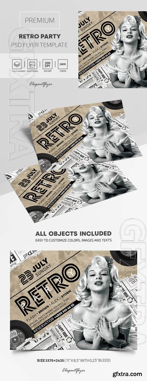 Retro Party Premium PSD Flyer Template