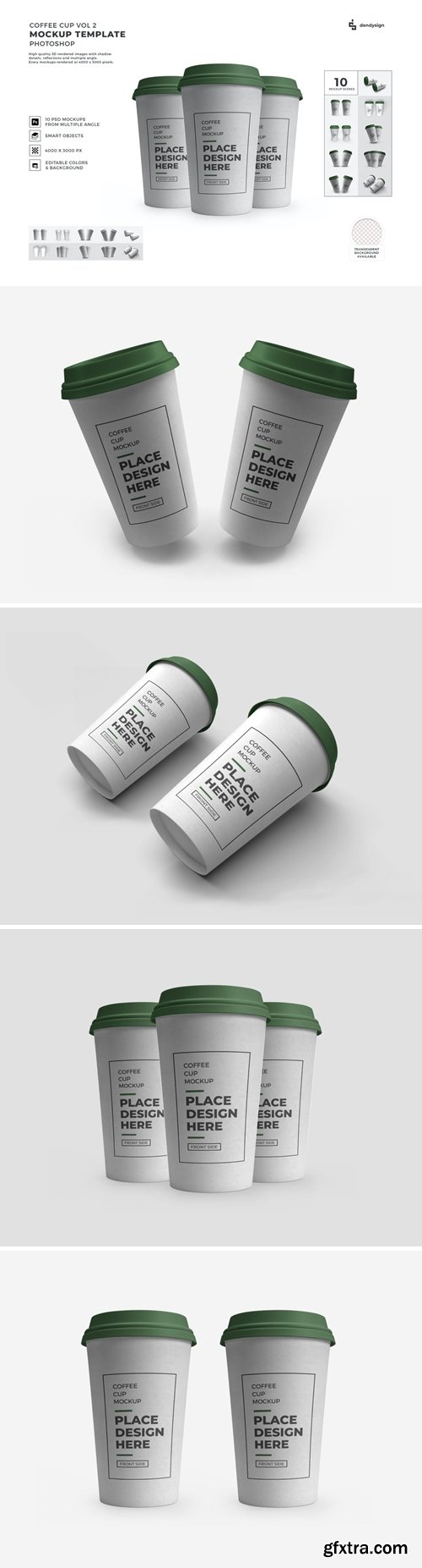 Coffee Cup Packaging Mockup Template Set Vol 2