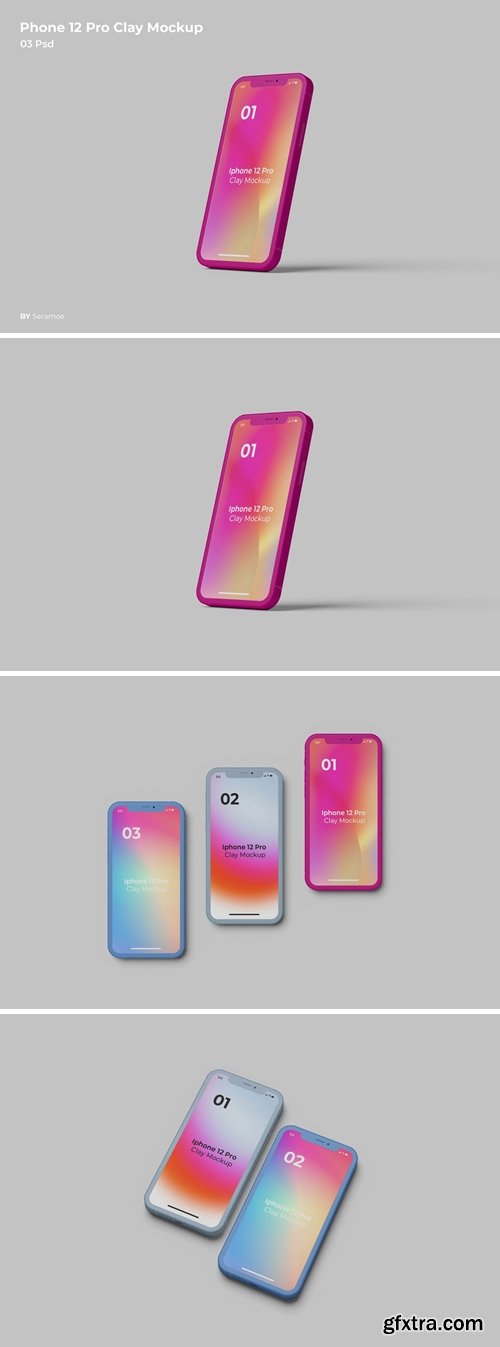 Phone 12 Pro Clay Mockup