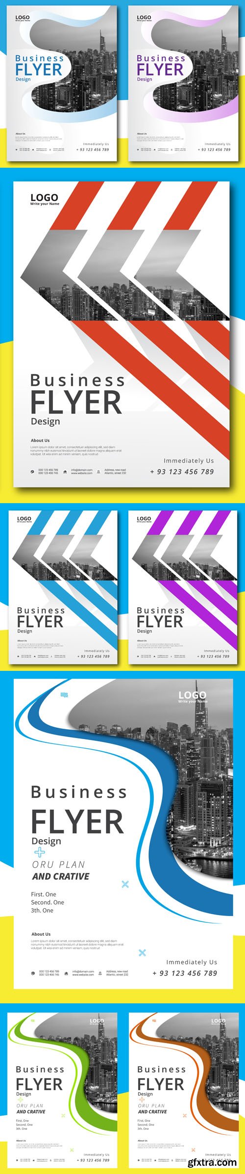 5 Creative Corporate Business Flyers Vector Templates