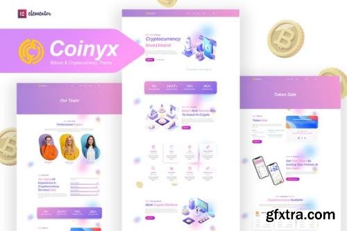 ThemeForest - Coinyx v1.0.2 - Cryptocurrency Blockchain & Bitcoin Elementor Template Kit - 33712162