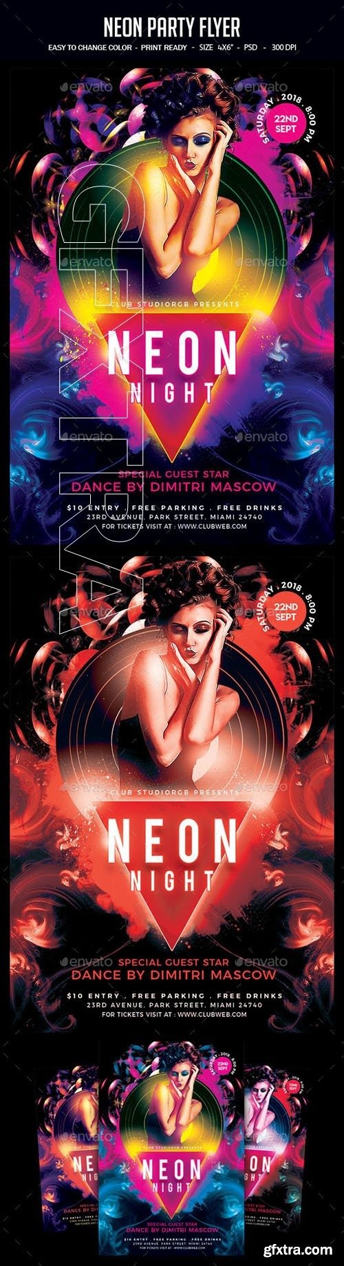 GraphicRiver - Neon Party Flyer 22604491