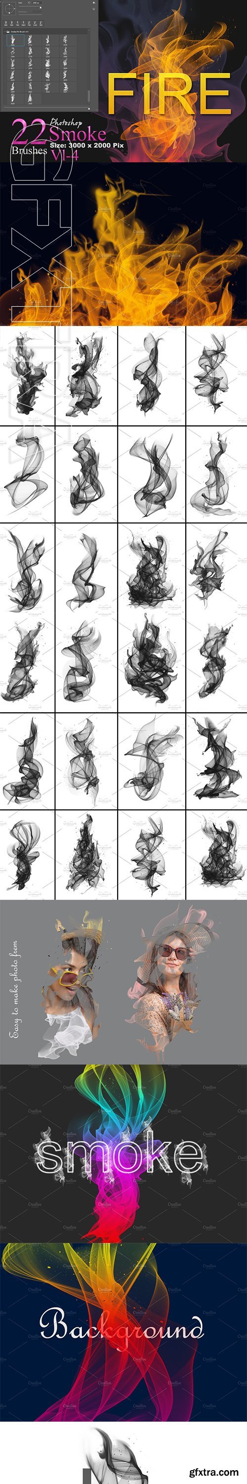 CreativeMarket - Fire and Smoke Photoshop Brushes 3680876