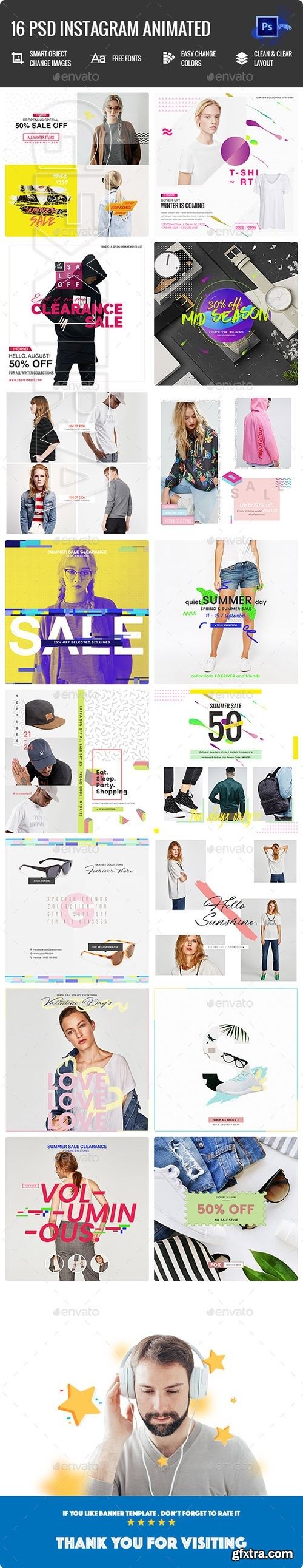 GraphicRiver - Fashion Instagram Animated Posts - 16 PSD 22540854