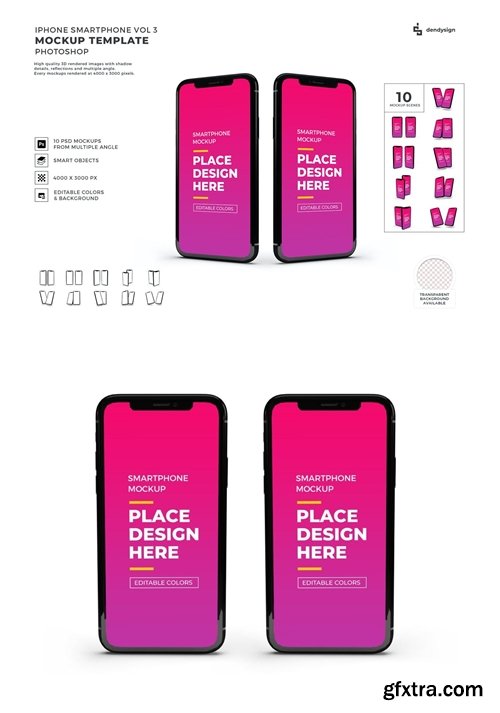 Smartphone Mockup Template Set Vol 3