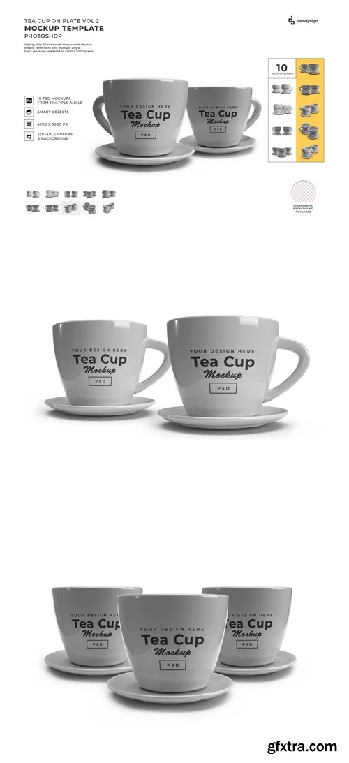 Cup on Plate Mockup Template Set Vol 2