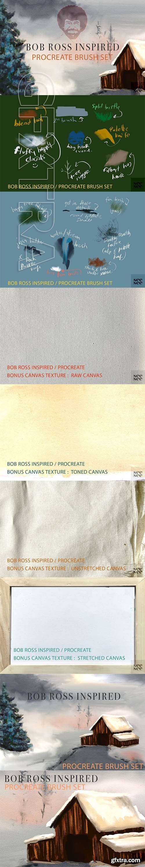 CreativeMarket - Bob Ross Inspired Procreate Brushes 3717628