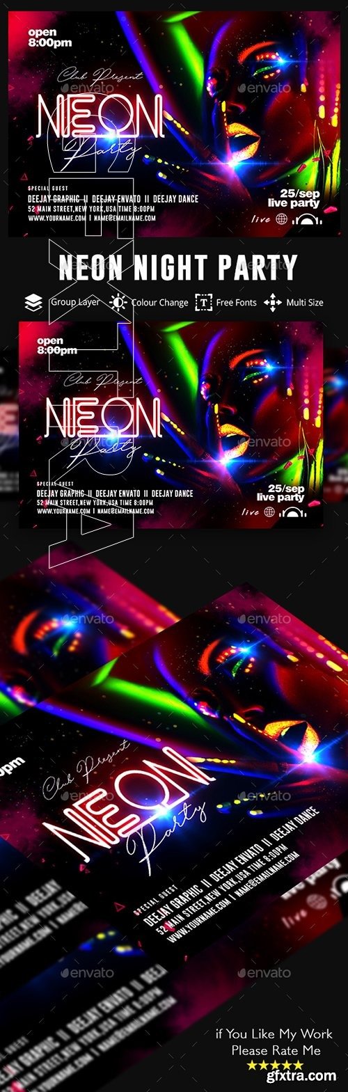 GraphicRiver - Neon Party Flyer 22471665
