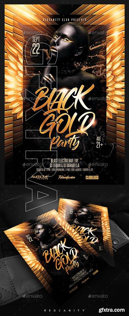 GraphicRiver - Black Gold Party Flyer 22384570