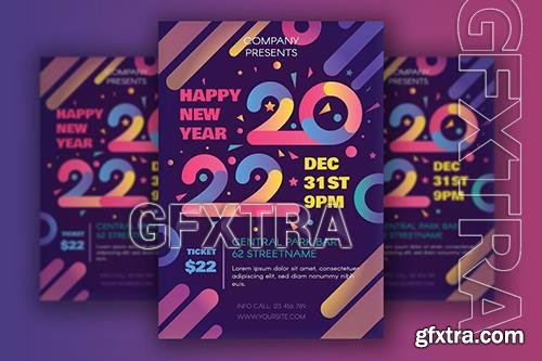 Modern Happy 2022 New Year Poster JYY5474