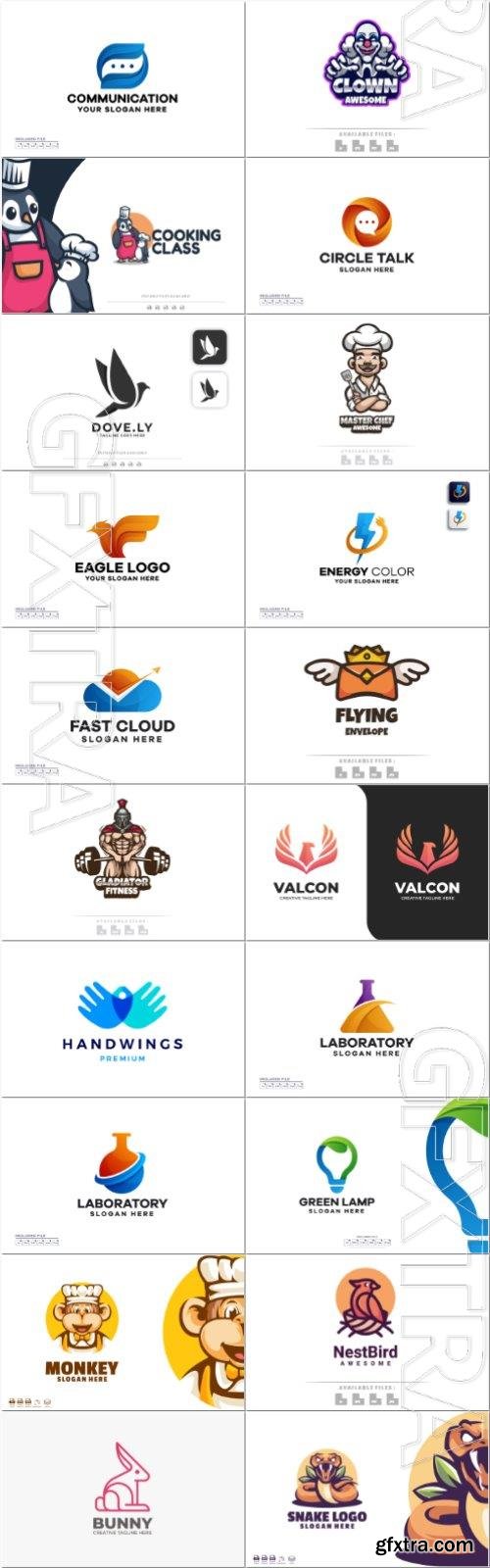 Set mascot logo vector template vol 10