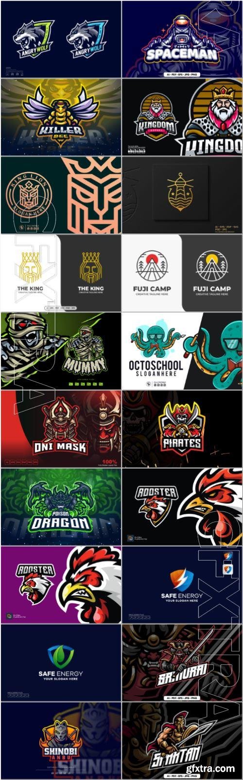 Set mascot logo vector template vol 11