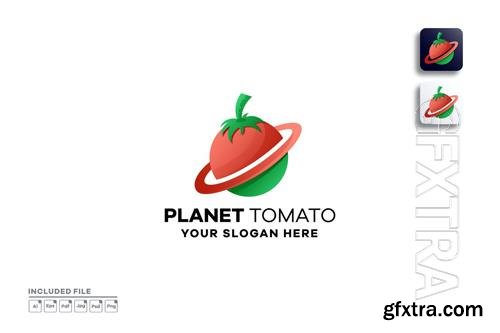 Planet tomato gradient logo design