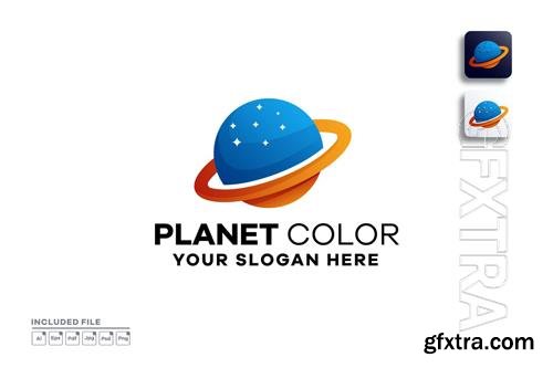 Planet gradient logo template design