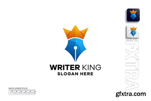 Pen king gradient logo template design 