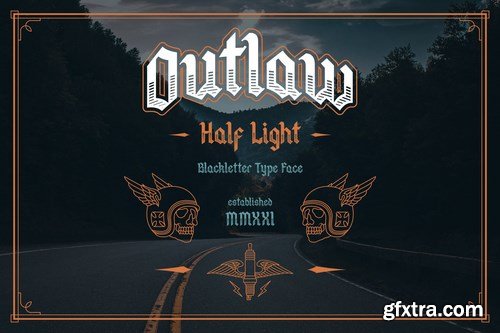 Outlaw Half-Light Type Face