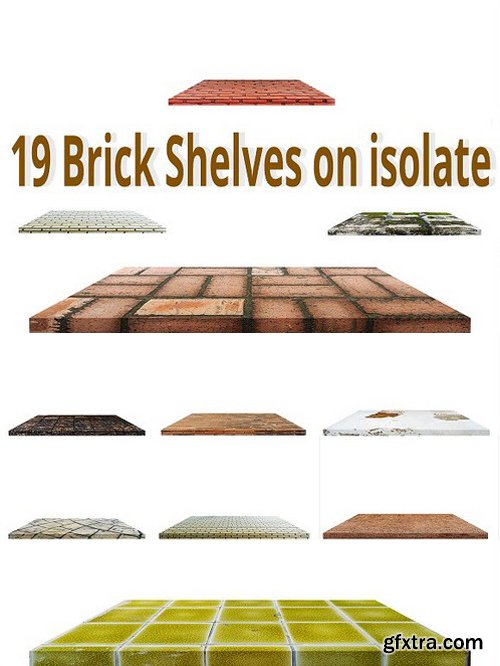 19 Brick Shelves on isolate