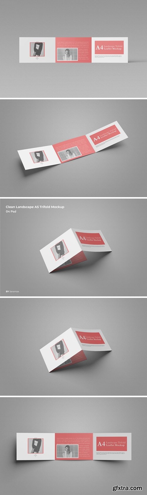 Clean Landscape A4 Trifold Mockup