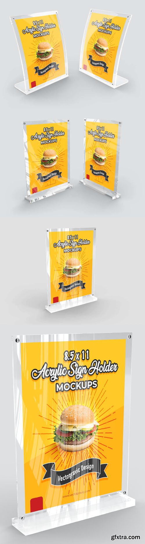 8.5 x 11 Sign Holders PSD Mockups Templates