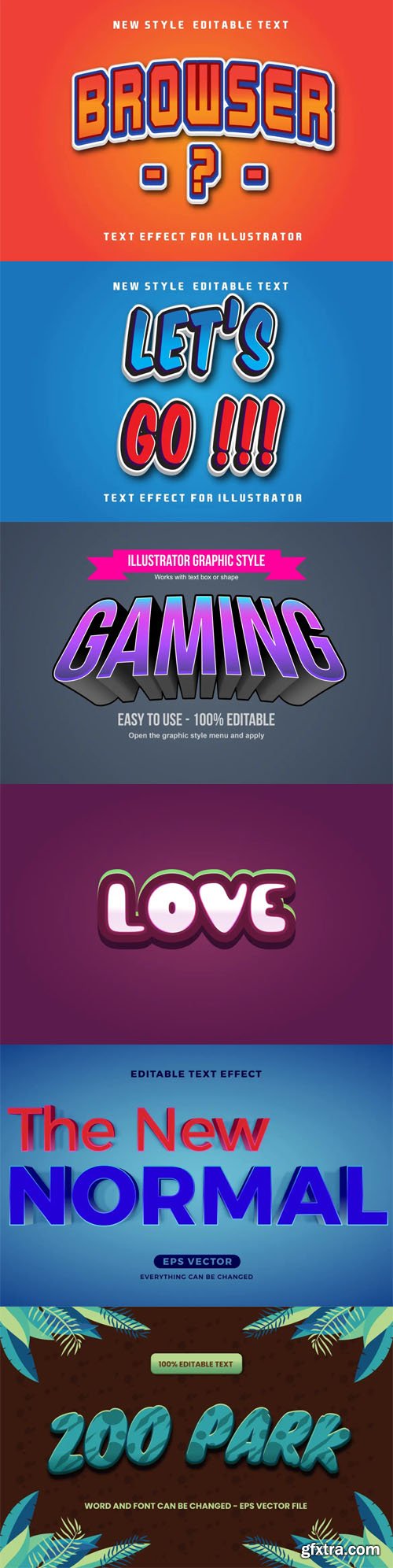 12 Editable Text Effect Vector Templates