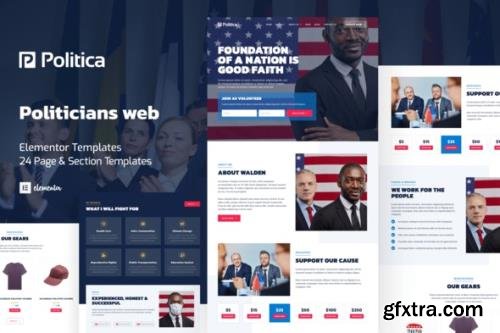 ThemeForest - Politica v1.0.0 - Politician & Public Servant Elementor Template Kit - 33757172