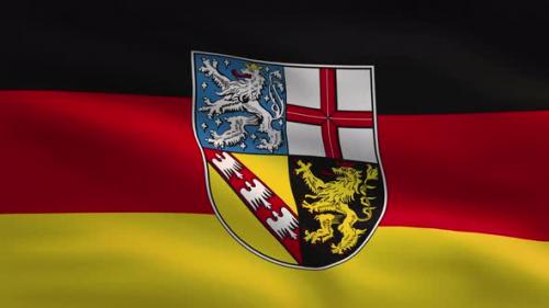 Videohive - German State Flag Saarland 4K - 33729975 - 33729975