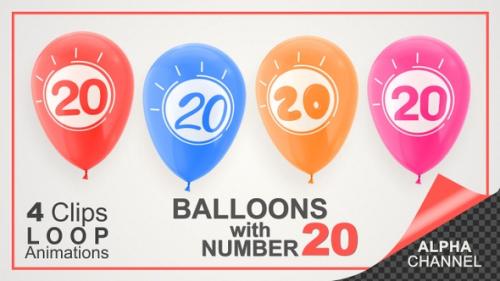 Videohive - Balloons With Number 20 / Happy Twenty Years Old - 33730142 - 33730142