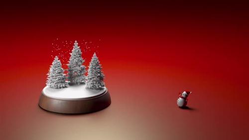 Videohive - A Christmas toy to which a snowman runs and takes its place. - 33745211 - 33745211