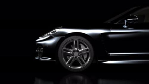 Videohive - the black car gradually emerges from the darkness - 33753010 - 33753010