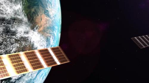 Videohive - flying satellites in large numbers at high speed - 33753014 - 33753014