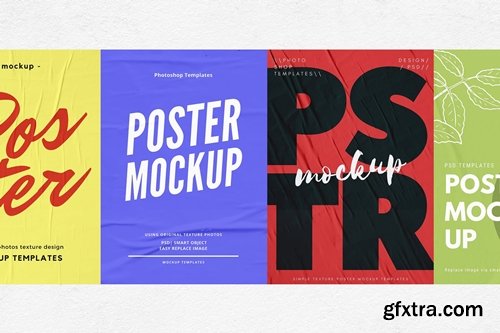 Glued Poster Mockup