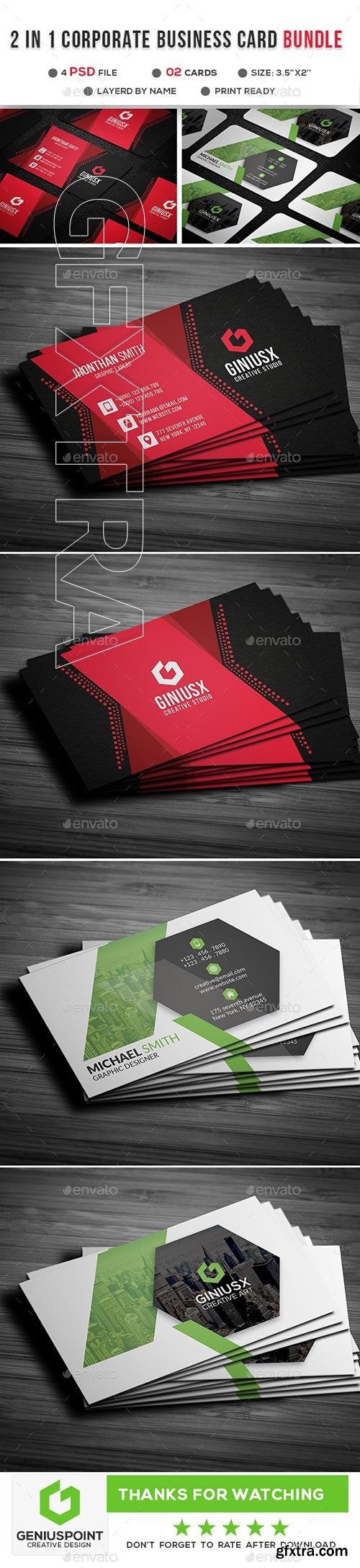 GraphicRiver - 2 in 1 Corporate Business Card 21903590