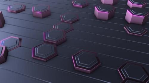 Videohive - 4K Purple Hexagonal Background Close Up - 33776708 - 33776708