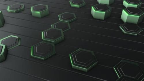 Videohive - 4K Green Hexagonal Background Close Up - 33776709 - 33776709