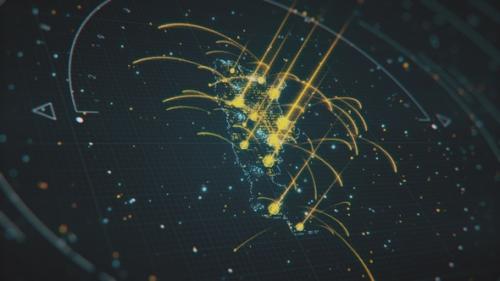 Videohive - Argentina Light Up Dots Connections Map Full HD - 33788551 - 33788551