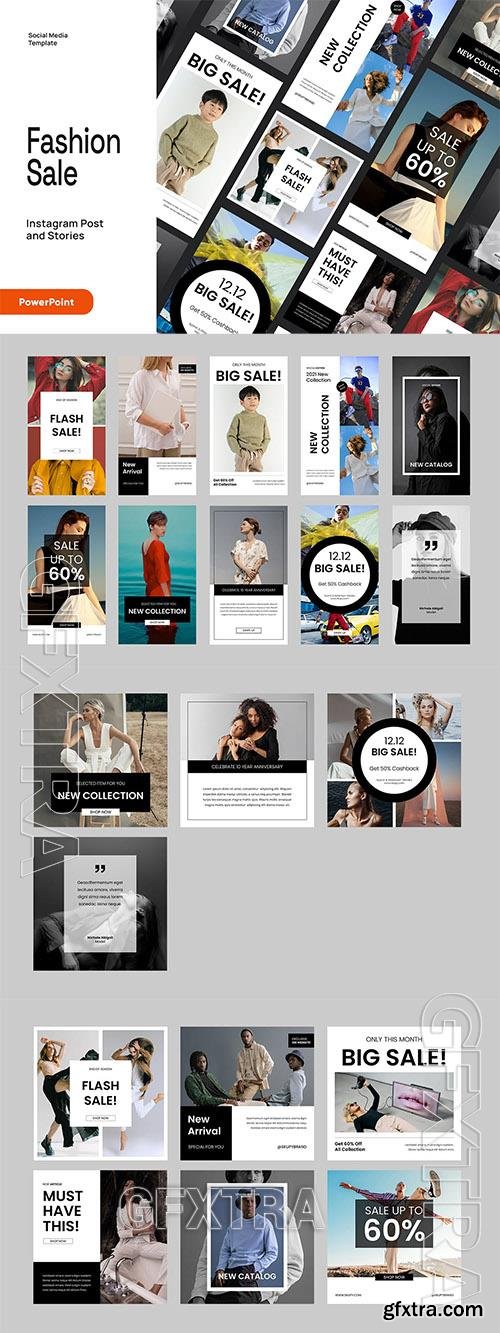 Fashion Instagram Post & Stories Powerpoint, Keynote and Google Slides Template