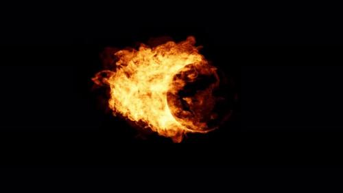 Videohive - Fire With Sphere Mask Loop 4K - 33791823 - 33791823