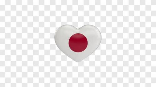 Videohive - Japan Flag on a Rotating 3D Heart - 33799109 - 33799109