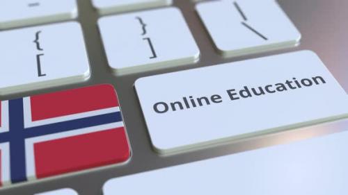 Videohive - Online Education Text and Flag of Norway on the Buttons - 33799406 - 33799406