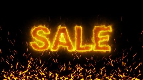 Videohive - Burning Sale Text Overlay With Flame Spark V3 - 33799846 - 33799846