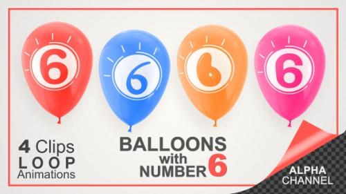 Videohive - Balloons With Number 6 / Happy Six Years Old - 33703847 - 33703847