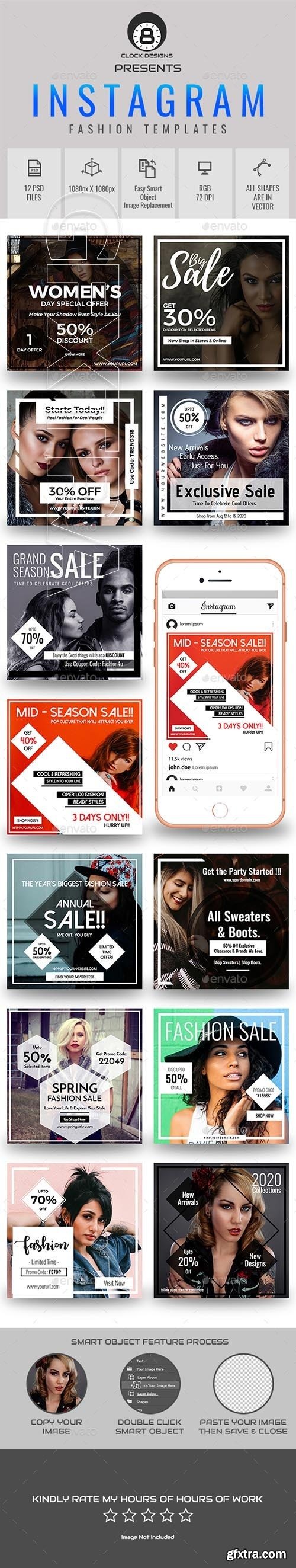 GraphicRiver - 12 Instagram Fashion Templates 21880803