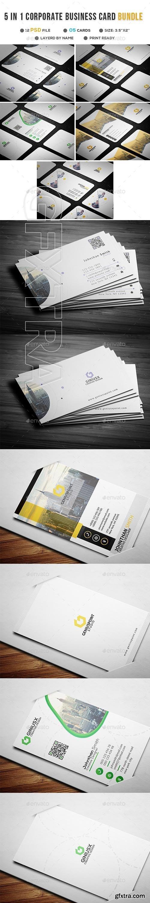 GraphicRiver - 5 in 1 Borporate Business Card Bundle 21736862