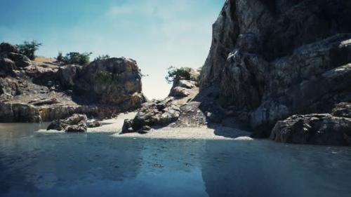 Videohive - Coastal View of a Sand Beach with Cliffs - 33711638 - 33711638